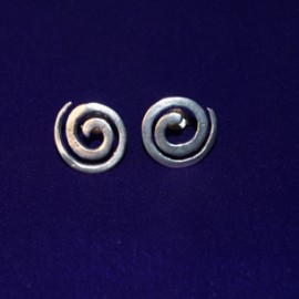 Large Spiral Silver Earrings
